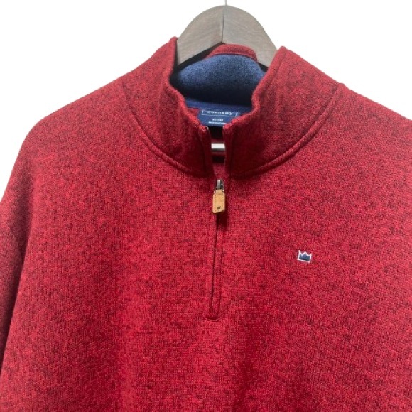 Crown & Ivy Men's Crimson High Neck 1/4 Zip Pullover Sweater XLarge - Picture 2 of 7
